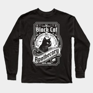 Black Cat Apothecary - Salem 1692 Retro Vintage Halloween Long Sleeve T-Shirt